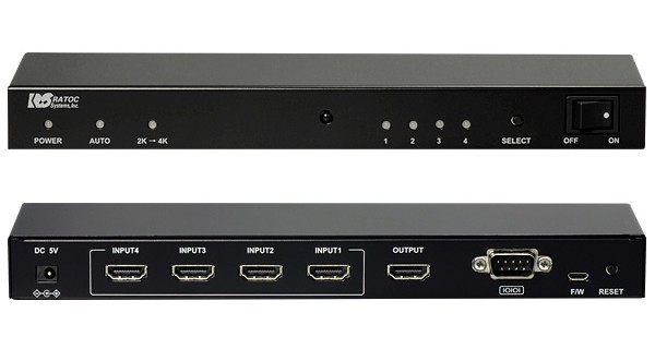 RATOC Systems 推出具升頻功能的 HDMI 選擇器 REX-HDSW41-4K