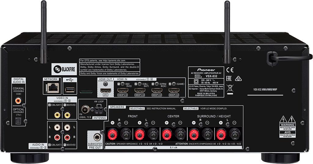 Pioneer 推出全新 5.1 聲道 VSX-832 及 7.2 聲道 VSX-932 網絡影音擴音機