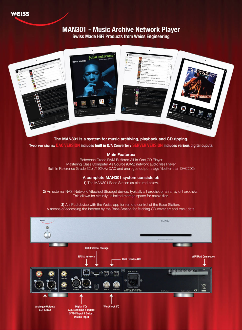 Weiss MAN301 - Music Archive Network Player