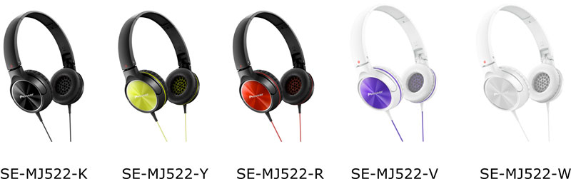 PIONEER 推出密封耳筒「SE-MJ522/512/502」 PIONEER 推出密封耳筒「SE-MJ522/512/502」