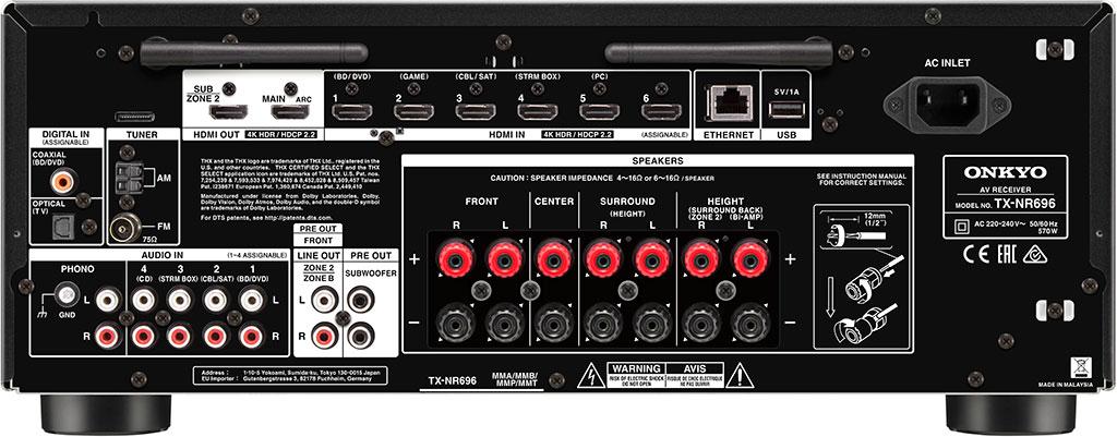 高效全能 THX® Select™ 認證AV 擴音機 Onkyo TX-NR696 高效全能 THX® Select™ 認證AV 擴音機 Onkyo TX-NR696