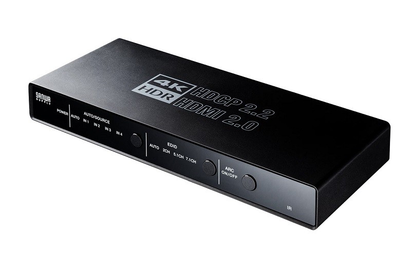 Sanwa Supply 推出全新四入一出 HDMI 選擇器 400-SW033 Sanwa Supply 推出全新四入一出 HDMI 選擇器 400-SW033