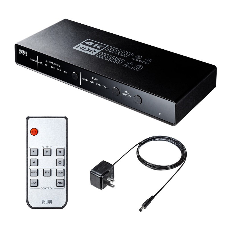 Sanwa Supply 推出全新四入一出 HDMI 選擇器 400-SW033 Sanwa Supply 推出全新四入一出 HDMI 選擇器 400-SW033