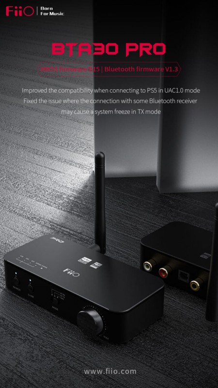 提升穩定度 + PS5 連接,FiiO 推出全新 BTA30 Pro 韌體更新 提升穩定度 + PS5 連接,FiiO 推出全新 BTA30 Pro 韌體更新
