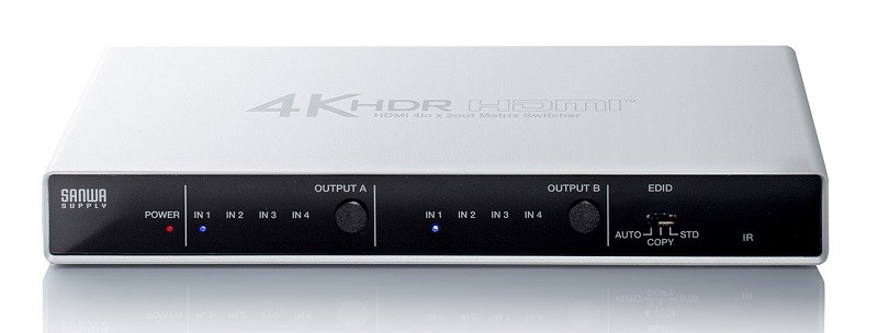 Sanwa Supply 推出全新 4K / HDR 四入二出 HDMI 選擇器 400-SW039 Sanwa Supply 推出全新 4K / HDR 四入二出 HDMI 選擇器 400-SW039