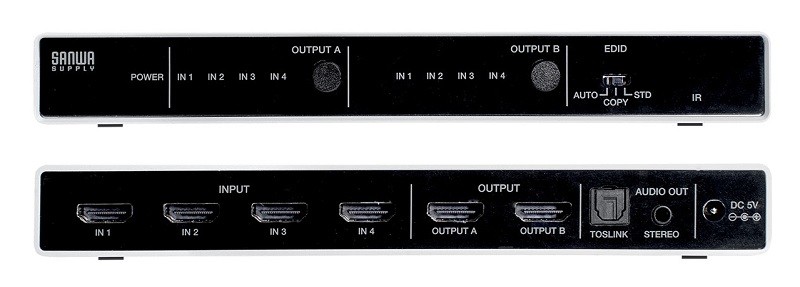 Sanwa Supply 推出全新 4K / HDR 四入二出 HDMI 選擇器 400-SW039 Sanwa Supply 推出全新 4K / HDR 四入二出 HDMI 選擇器 400-SW039