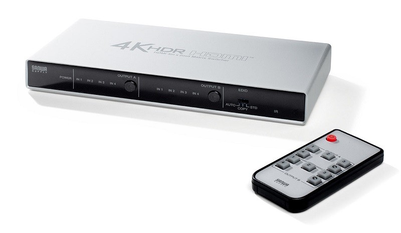 Sanwa Supply 推出全新 4K / HDR 四入二出 HDMI 選擇器 400-SW039 Sanwa Supply 推出全新 4K / HDR 四入二出 HDMI 選擇器 400-SW039