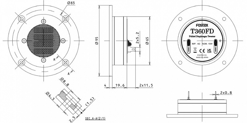 Fostex 推出首款折疊式振膜高音單元 T360FD