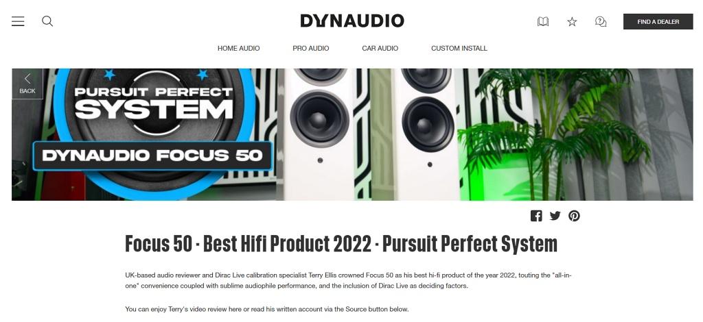 Dynaudio Focus 50 有源無線揚聲器榮獲 2022 年度最佳產品獎
