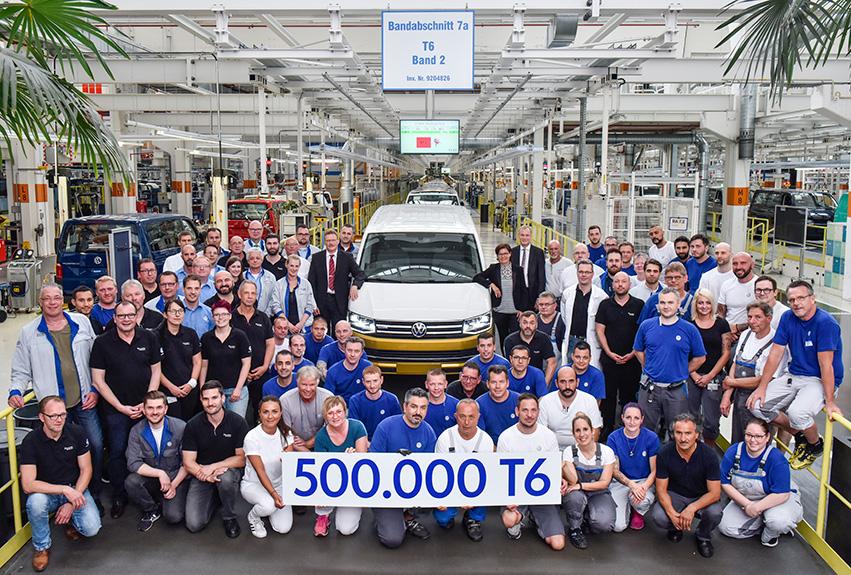 Volkswagen 商用車里程碑 漢諾威工廠慶祝出產第 50 萬輛 T6 汽車 Volkswagen 商用車里程碑 漢諾威工廠慶祝出產第 50 萬輛 T6 汽車