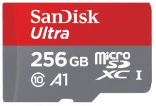 256GB SanDisk Ultra® microSD 卡配備最新 A1 SD 規格