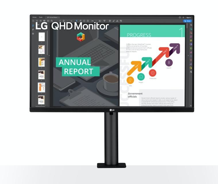 LG 最新 27 吋 Ergo 系列 27QN880    超闊屏幕支援多視窗工作