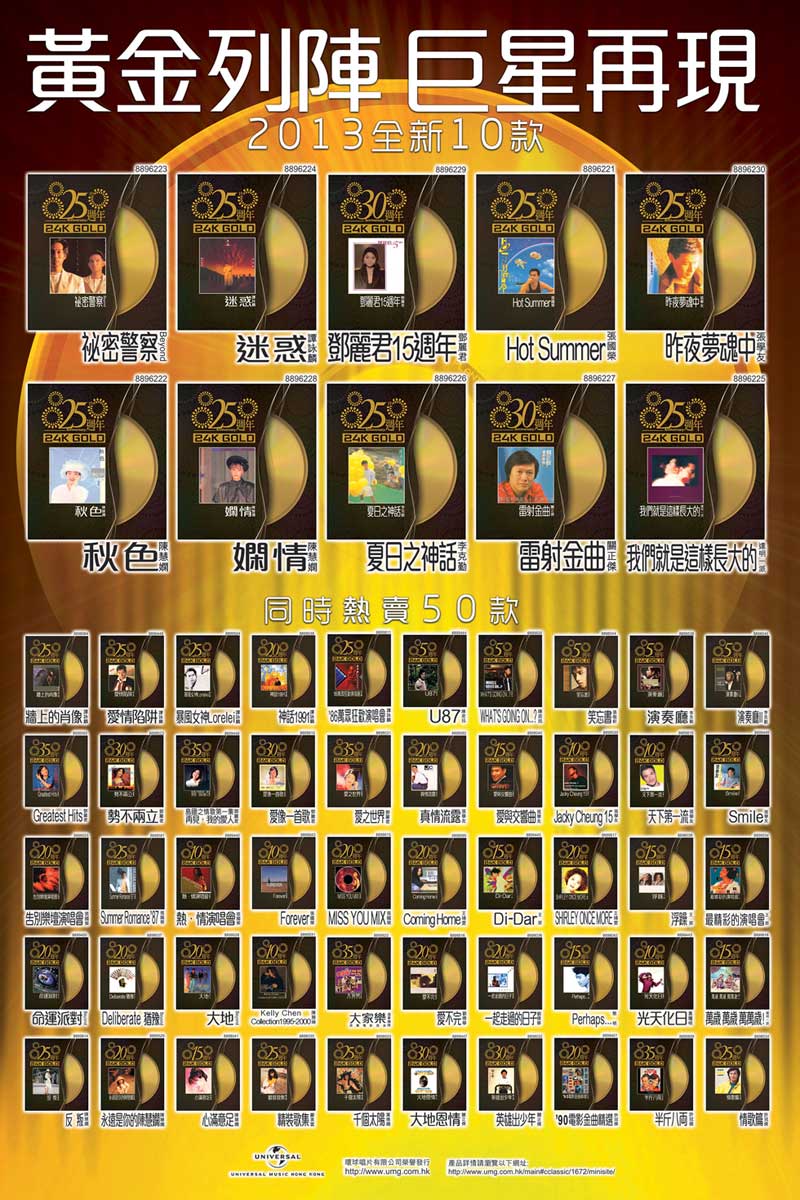 2013 年全新 10 款 24K 純金碟現上市 2013 年全新 10 款 24K 純金碟現上市